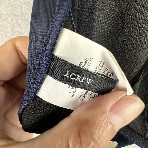 J Crew Bikini Top 36D Bathing‎ Suit Strapless Navy Padded Underwire Bandeau NWT - Picture 10 of 13